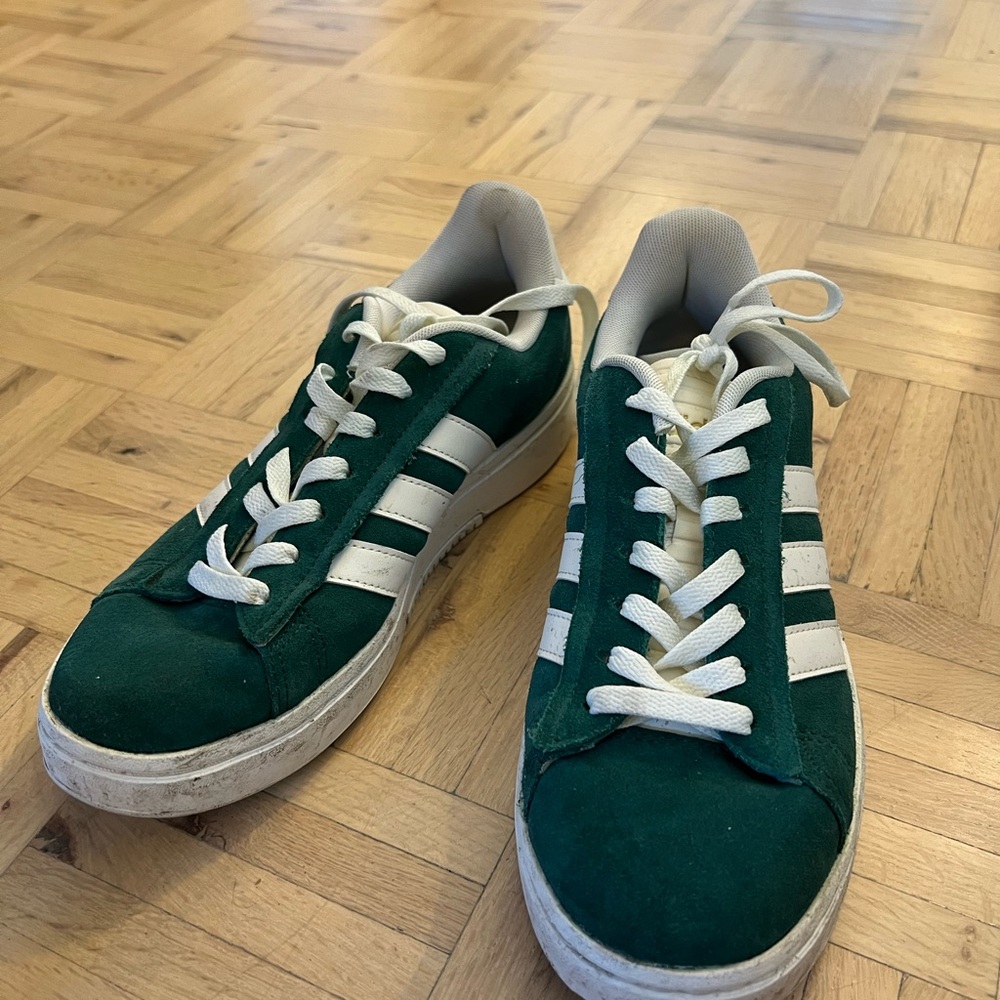 Adidas Grand Court Forest Green and White Womens Sneakers